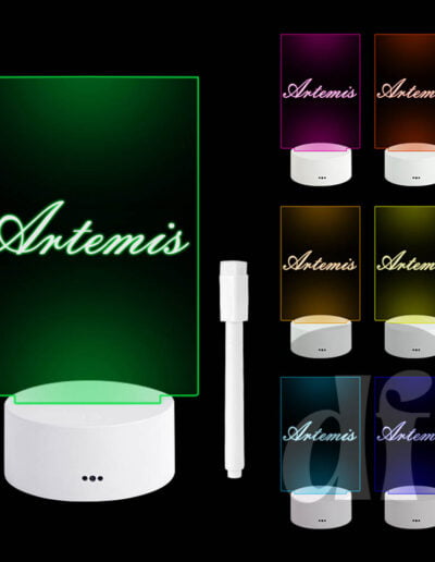 Panneau vertical de notes en veilleuse créative avec 7 couleurs LED avec stylo.